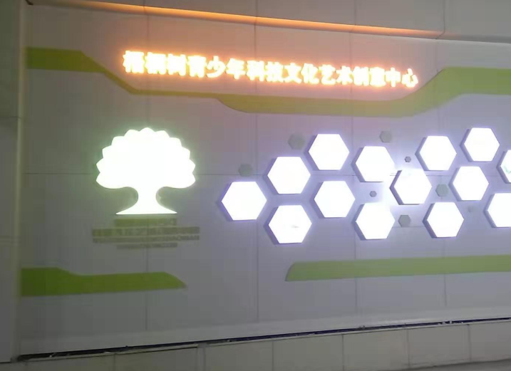 創(chuàng  )意匯為梧桐樹(shù)青少年科技藝術(shù)中心設計制作文化墻