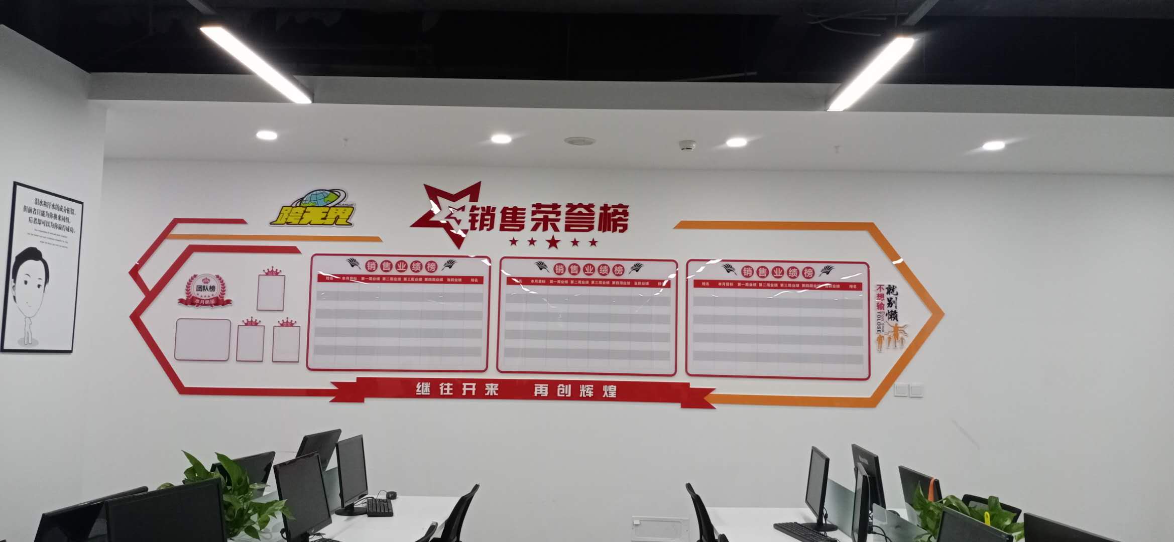 武漢創(chuàng  )意匯廣告公司給四川跨無(wú)界網(wǎng)絡(luò )科技有限公司安裝文化墻